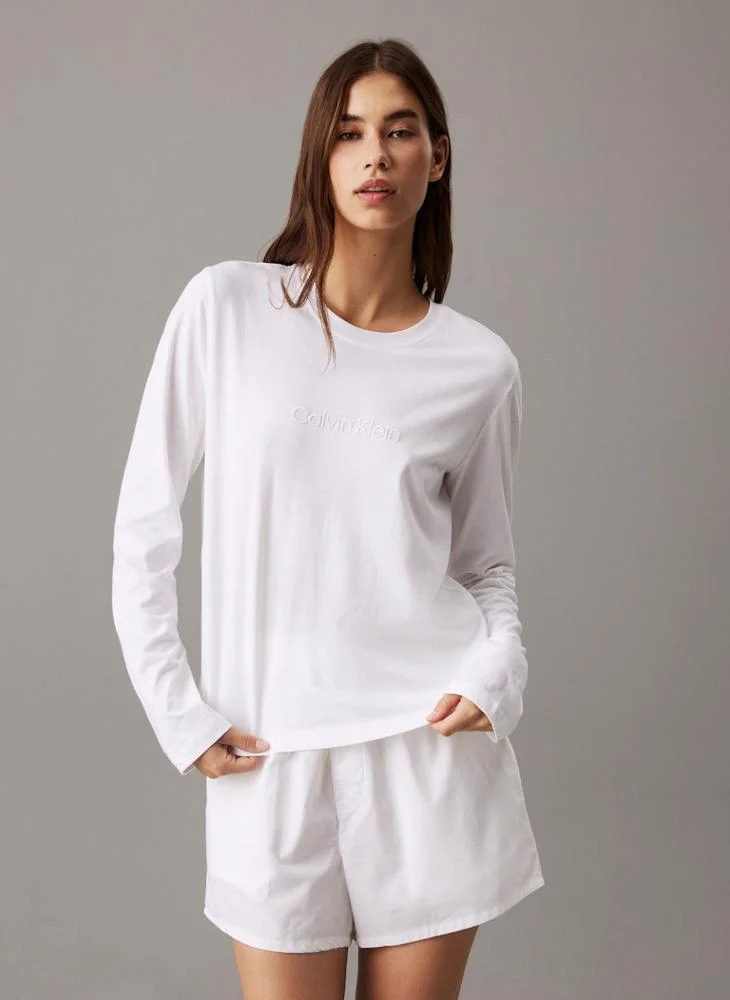 CALVIN KLEIN Logo Crew Neck Nightwear T-Shirt