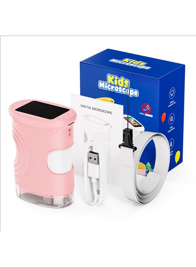 1000 x Portable Children's Microscope Magnifying Glass: Digital Microscope for 2.0 Inch IPS 8 LED Light – Gift for Girls 4-12 Years, Boy, Girl, Mini Magnifying Glass – Kids Toy - Image 1