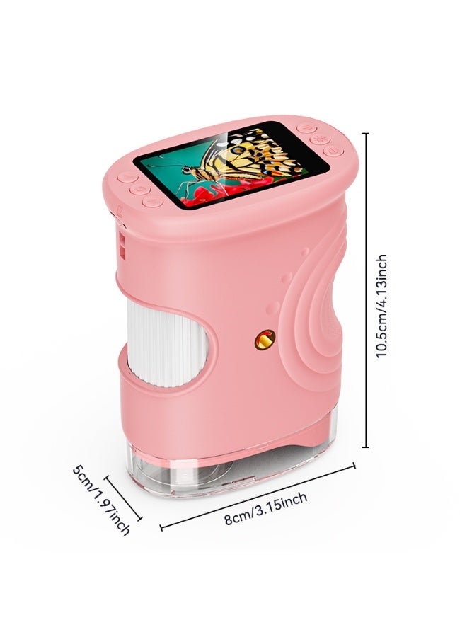 1000 x Portable Children's Microscope Magnifying Glass: Digital Microscope for 2.0 Inch IPS 8 LED Light – Gift for Girls 4-12 Years, Boy, Girl, Mini Magnifying Glass – Kids Toy - Image 2