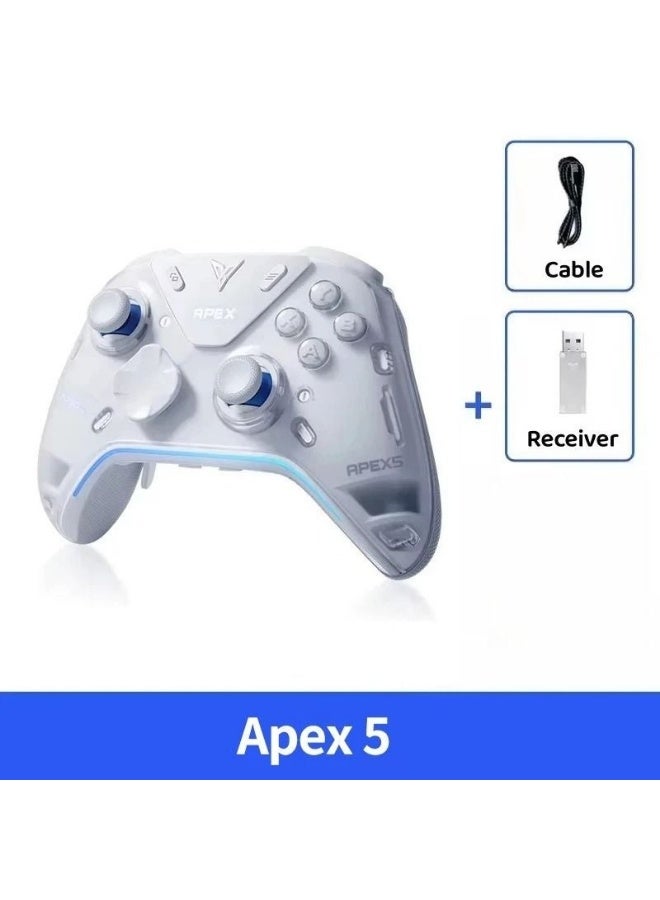 فلاي ديجي فلايديجي أبكس 5 محاكي الألعاب اللاسلكي مع التحكم الدقيق والاهتزاز الشامل لجهاز PC Switch 2 Mobile TV Box، أبيض - Image 1