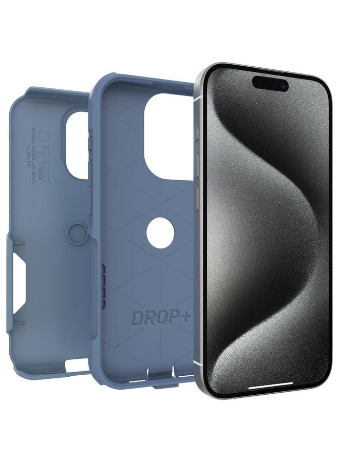 أوتربوكس جراب OtterBox Commuter Series لهاتف iPhone 15 Pro (فقط) - قماش جينز أنيق (أزرق)، نحيف ومتين، مناسب للجيب، مع حماية للمنافذ - Image 4