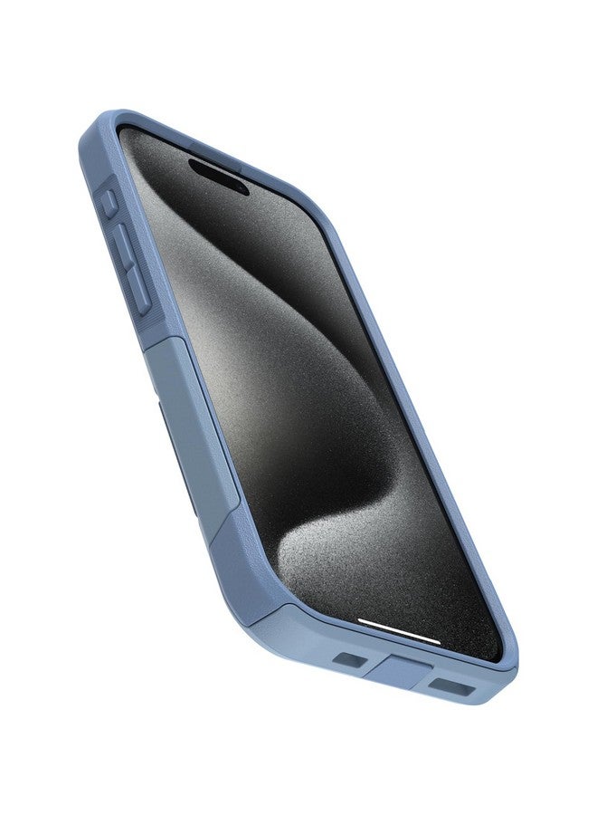 أوتربوكس جراب OtterBox Commuter Series لهاتف iPhone 15 Pro (فقط) - قماش جينز أنيق (أزرق)، نحيف ومتين، مناسب للجيب، مع حماية للمنافذ - Image 3
