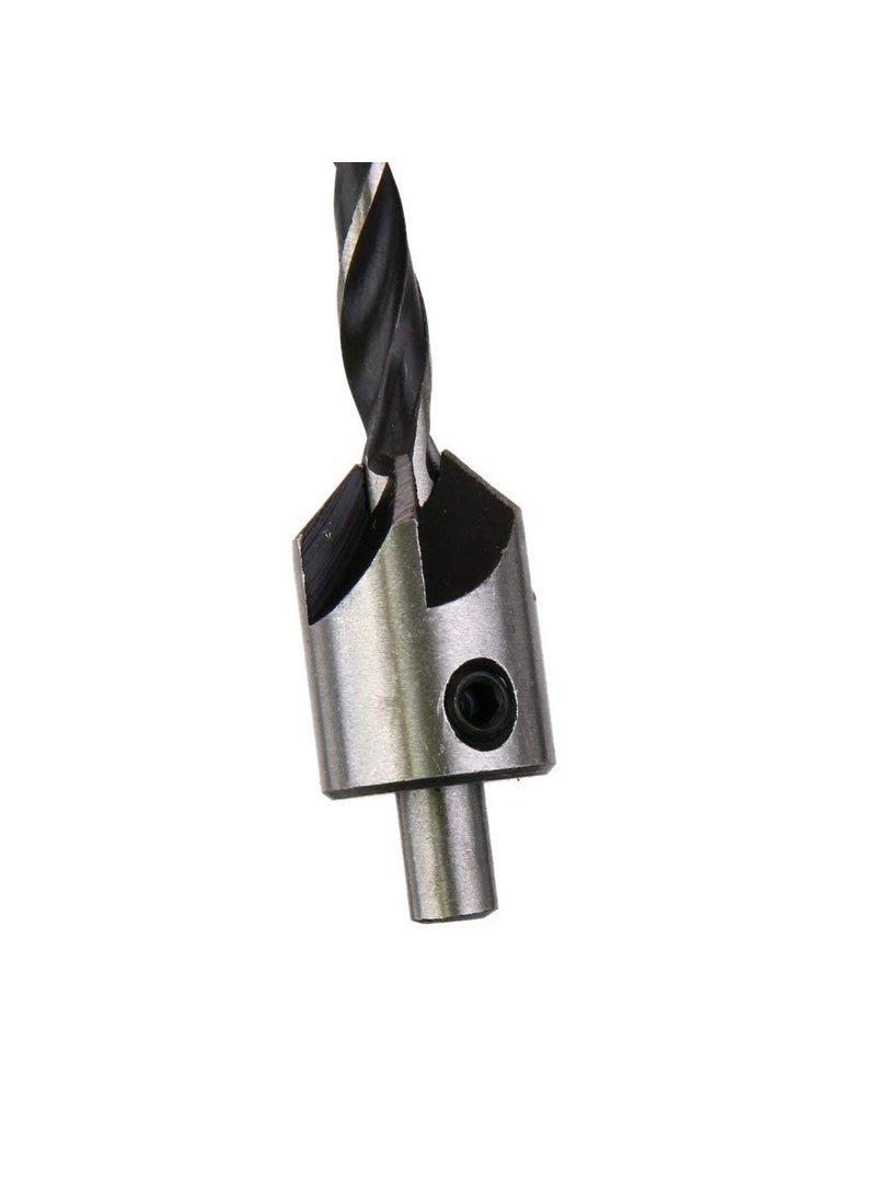 Hetkrishi Hetkrishi 10004x HSS Flute Countersink Drill Bit Screw Woodworking Chamfer Home War  - Image 4