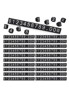 Excefore Price Tags, 50 Sets Price Display Cube Number Letter Adjustable Display Label Dollar Pricing Repeatable Stand Block Kit for Retail Shop Jewelry Price Display  - Image 1