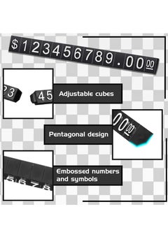 Excefore Price Tags, 50 Sets Price Display Cube Number Letter Adjustable Display Label Dollar Pricing Repeatable Stand Block Kit for Retail Shop Jewelry Price Display  - Image 5