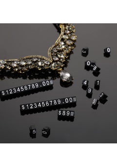 Excefore Price Tags, 50 Sets Price Display Cube Number Letter Adjustable Display Label Dollar Pricing Repeatable Stand Block Kit for Retail Shop Jewelry Price Display  - Image 3