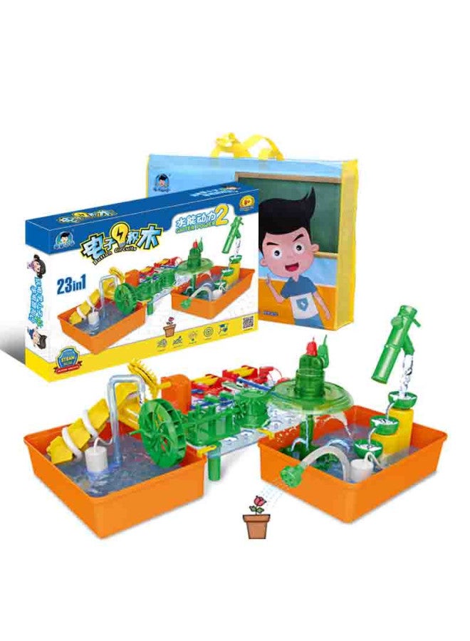 Electrical Kid Hydro-powered Automatic Fountain Blowing Bubble Machine Stone Mill Water Wheel Stem Scientific Experiment Toy Set-Specifications:Hydro Power Advanced Edition  - Image 1
