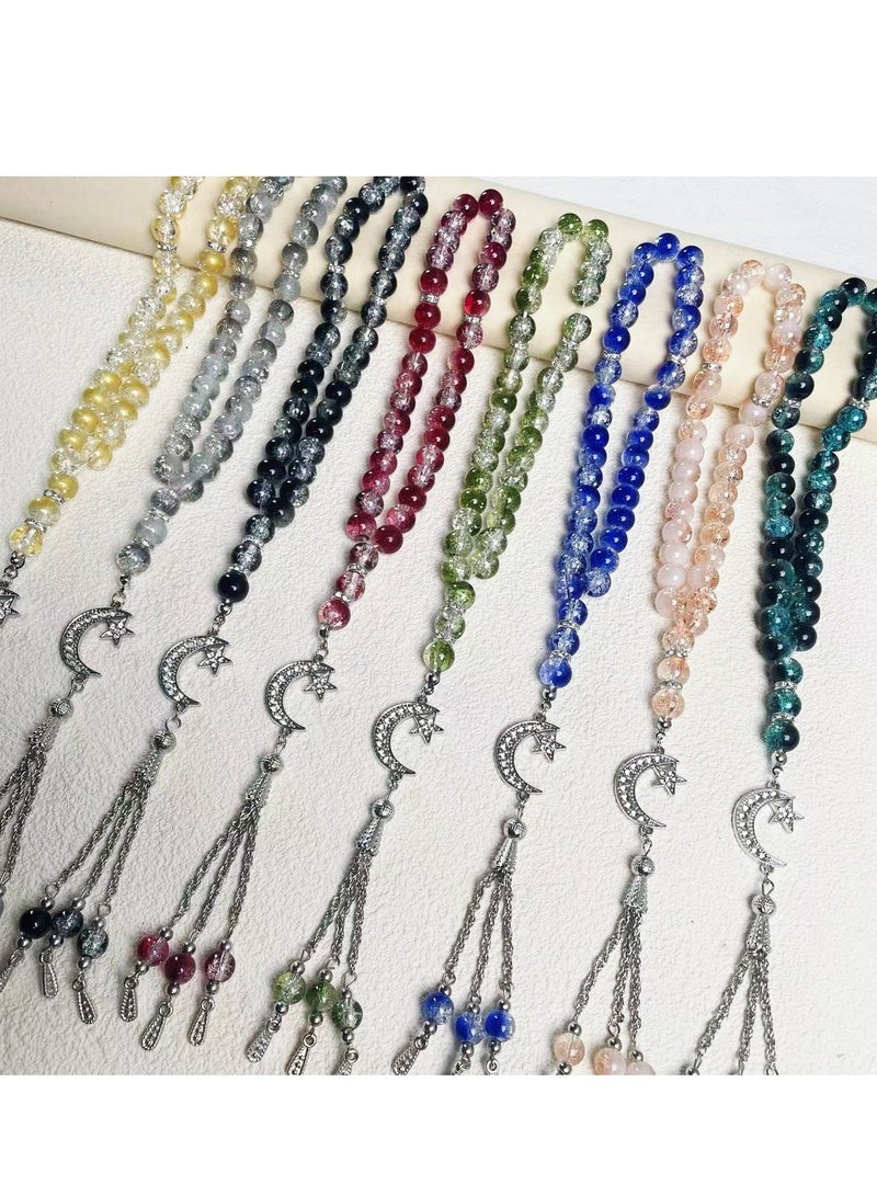 Tasbih 33 Prayer Bead 10mm Tasbih Zikr Glass Ice Crack Muslim Arab Tasbih Exquisite Handmade  - Image 2