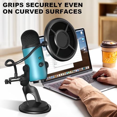 Aokeo Microphone Pop Filter,Aokeo Mic Mask Shield,Three-layer Wind Pop Screen With Flexible 360° Gooseneck Clip Stabilizing Arm For All Microphone - Image 5
