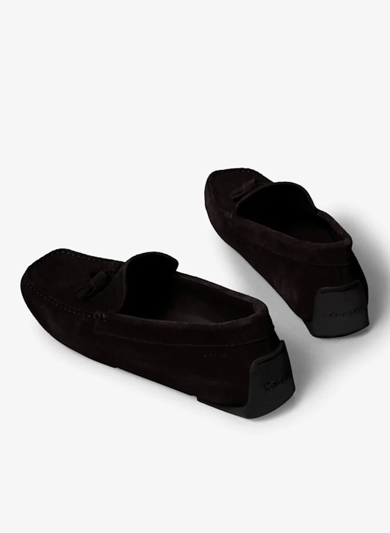 CALVIN KLEIN Dark Brown Suede Moccasin Driving Shoes for Men | Best Price UAE