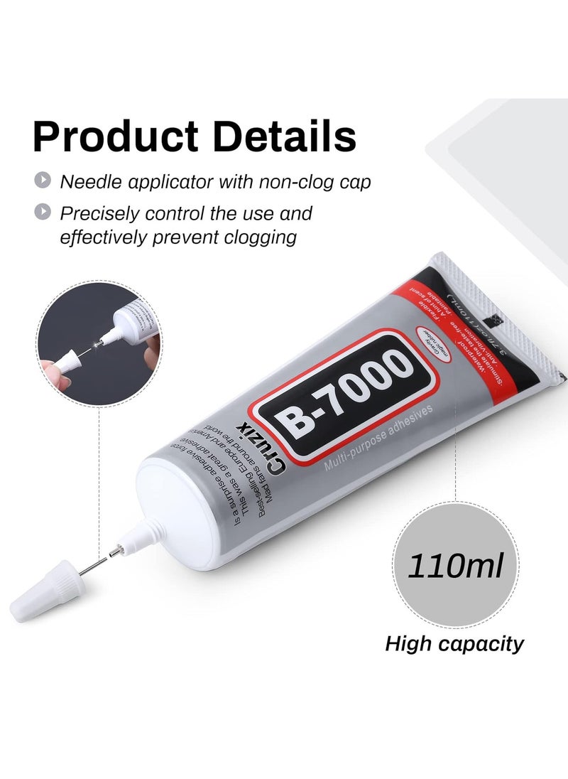 Generic B-7000 110ml (3.7oz) Glue with Precision Tips Adhesive Glue for Craft DIY Jewelry Phone Screen Repair RC Tires Paste  - Image 2