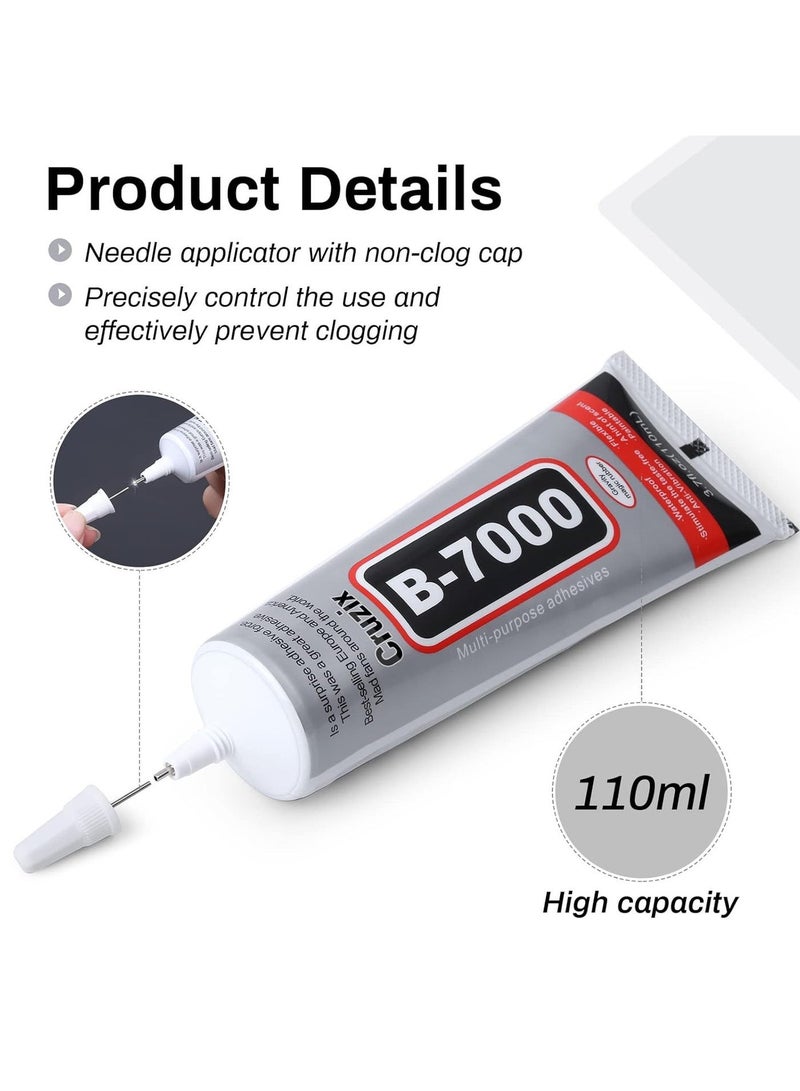 B-7000 110ml (3.7oz) Glue with Precision Tips Adhesive Glue for Craft DIY Jewelry Phone Screen Repair RC Tires Paste - Image 2