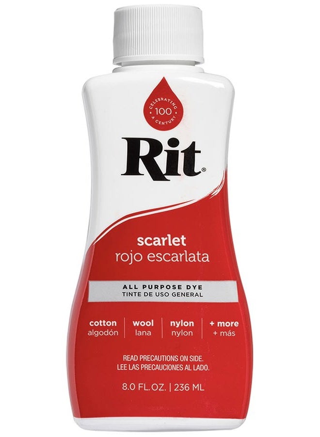 RIT , Scarlet Liquid Fabric Dye, 8-Ounce, 1-Pack, 8 Fl oz - Image 1