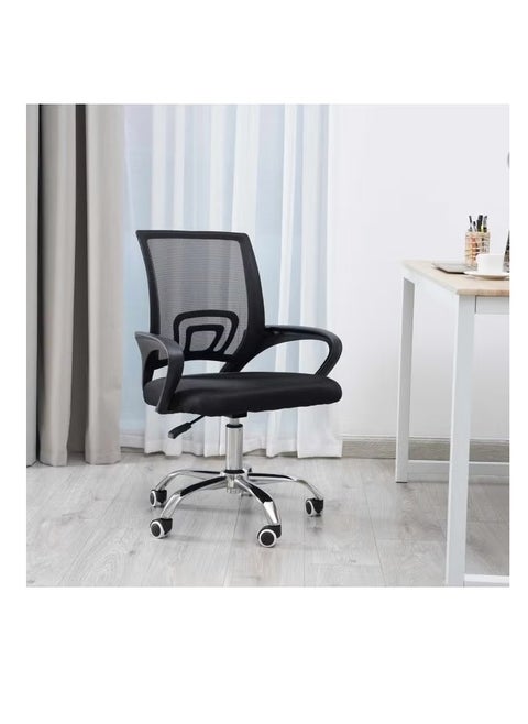 Office Ergonomic Cheap Desk Mesh Computer Lumbar Support Modern Executive Adjustable Stool Rolling Swivel Chair for Back Pain (Black)