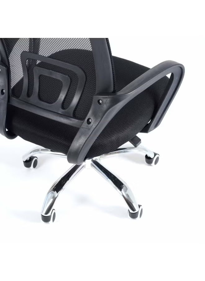 Office Ergonomic Cheap Desk Mesh Computer Lumbar Support Modern Executive Adjustable Stool Rolling Swivel Chair for Back Pain (Black)