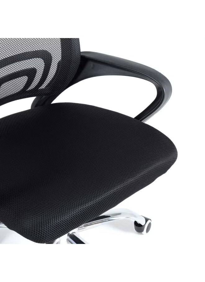 Office Ergonomic Cheap Desk Mesh Computer Lumbar Support Modern Executive Adjustable Stool Rolling Swivel Chair for Back Pain (Black)
