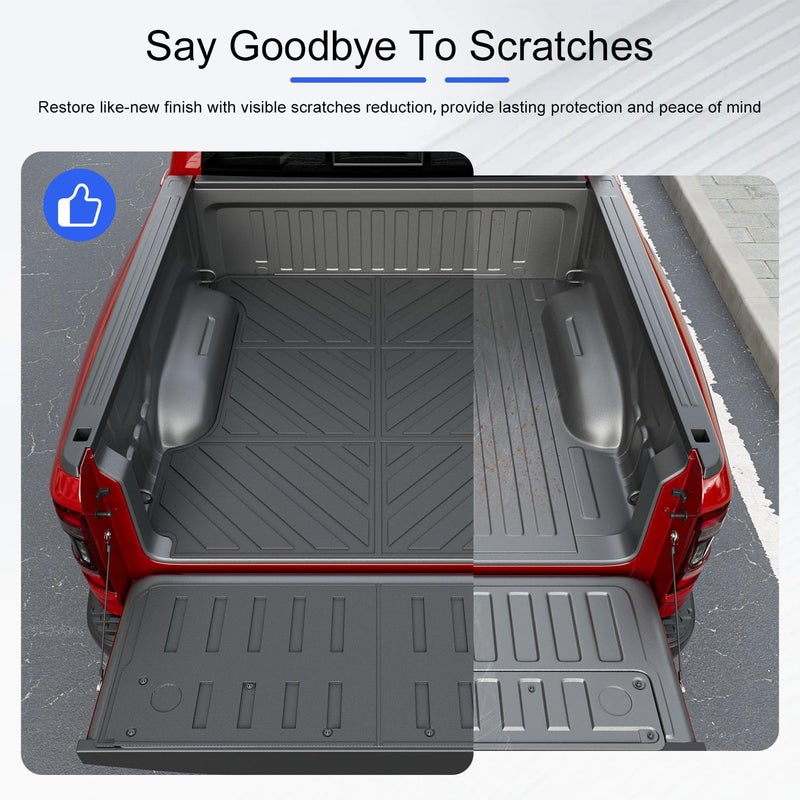 Xipoo 5.7FT Bed Mat Tailgate Mat Compatible with 2019-2026 Dodge Ram 1500 TPE Tailgate Liner Replacement for 2019-2026 Dodge Ram 1500 Accessories(5.7FT Truck Mat+Tailgate Mat) - Image 3