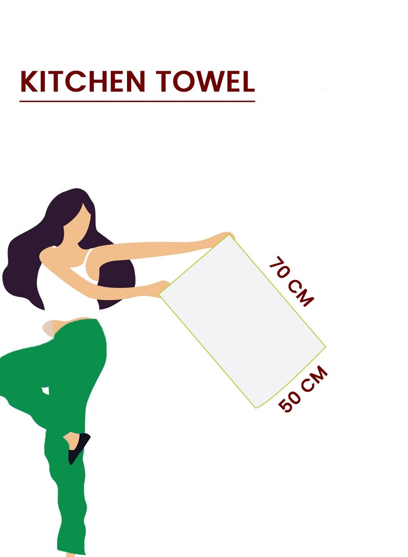 BYFT Orchard Green Multi Checks (50 x 70 Cm)Tea Towel-Set of 6 - Image 3