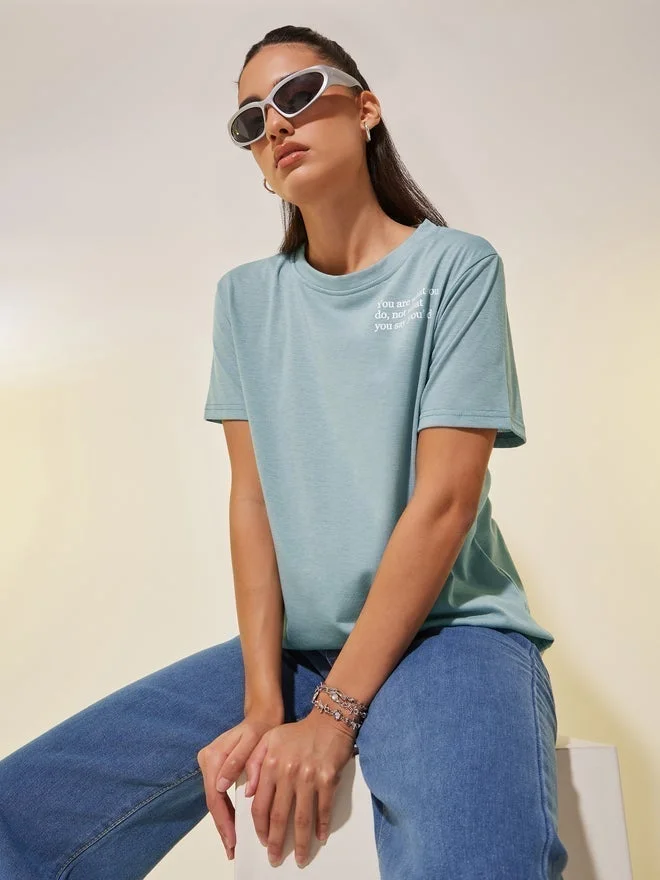 Take Two Take Two Slogan Print Round Neck T-Shirt