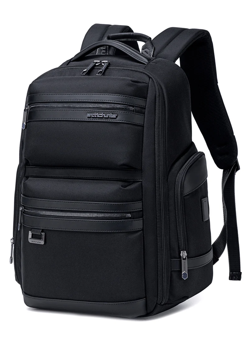 أركتيك هانتر Laptop Backpack Water Resistant Daypack with TSA LOCK and USB/C – type Port for Business Casual Travel College for Men Women, B00682, Black