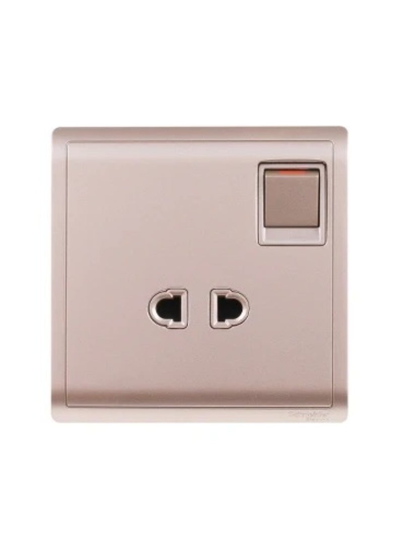 Schneider Electric Schneider Electric Pieno 1-Gang 15A Universal Switched Socket with Shutter – E8215US  - Image 1