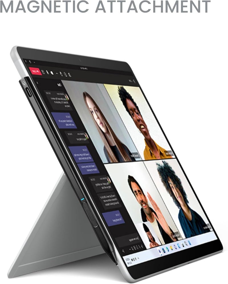 تاينيموس يتناسب كل مناخ قلم رقمي نشط Pencil X لـ Surface Pro/Book/Laptop/Go - مع حساسية ضغط دقيقة، رفض راحة اليد وحساسية الميل - الإصدار الأسود بناء مرن متنوع - Image 1