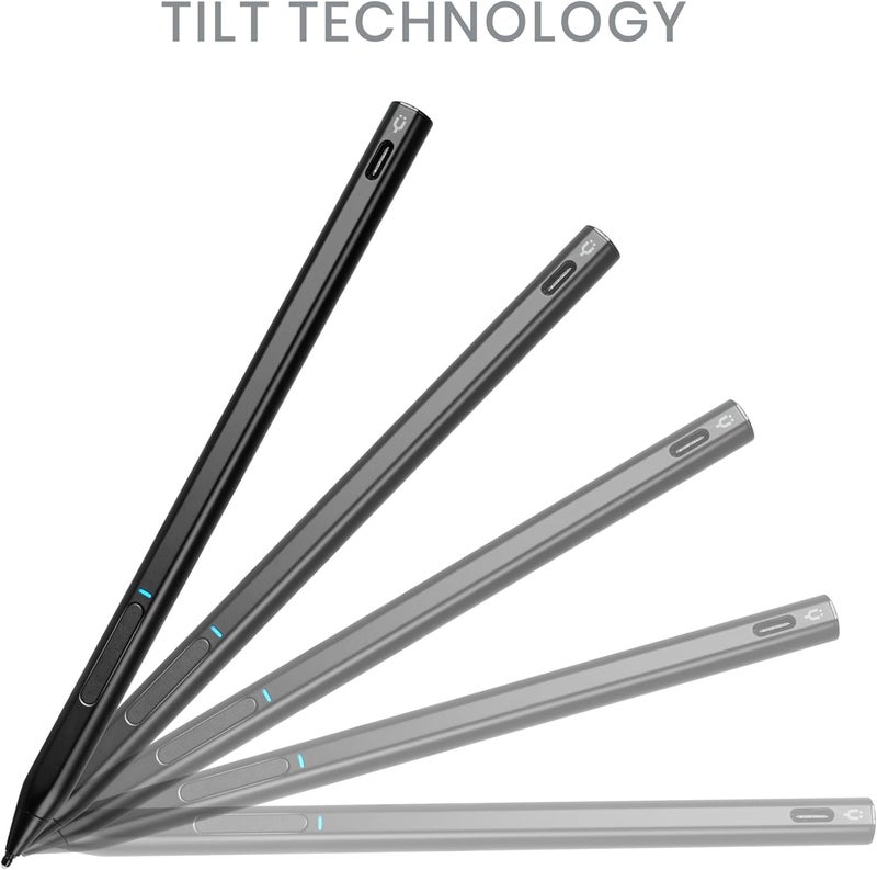 تاينيموس يتناسب كل مناخ قلم رقمي نشط Pencil X لـ Surface Pro/Book/Laptop/Go - مع حساسية ضغط دقيقة، رفض راحة اليد وحساسية الميل - الإصدار الأسود بناء مرن متنوع - Image 4