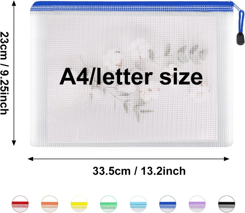 EOOUT 56pcs Mesh Zipper Pouch Zipper Bag, Durable Pouches for Organization Puzzle Storage, Letter Size, A4 Size, for Office Supplies - Image 2