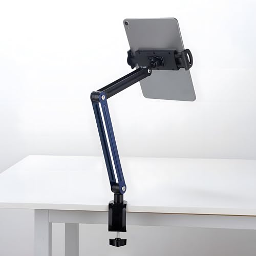 24x7 eMall Desk Mount Tablet Holder for Phones and Tablets 4.7inch - 13 inches for Home Office Shops Cafes Commercial uses Table Mount Shelf Mount Tablet Bracket. - Image 1