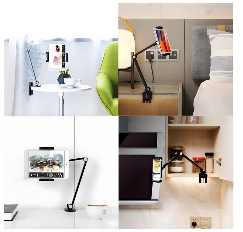 24x7 eMall Desk Mount Tablet Holder for Phones and Tablets 4.7inch - 13 inches for Home Office Shops Cafes Commercial uses Table Mount Shelf Mount Tablet Bracket. - Image 3