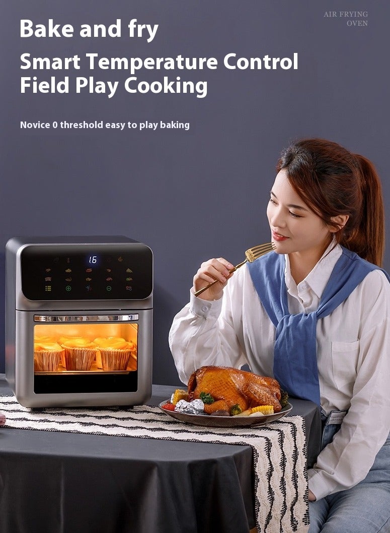Denx Oil-free healthy air fryer for frying/grilling/baking/baking Capacity 12 liters Power 1350 watts - grey - Image 4