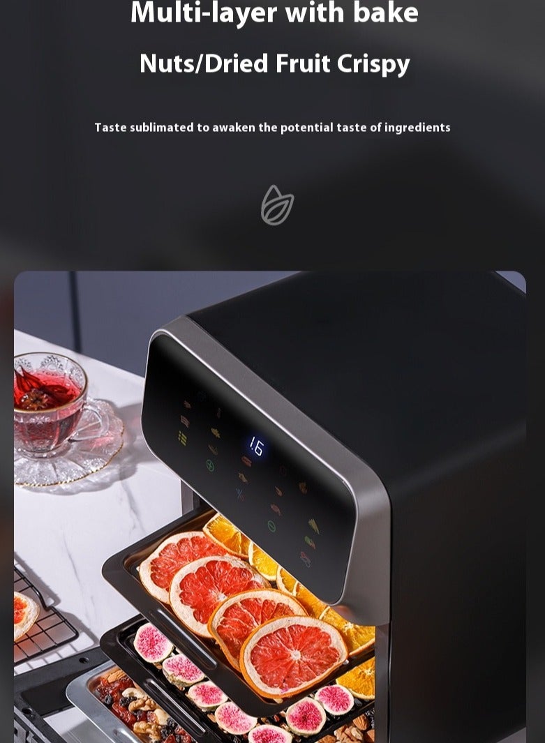 Denx Oil-free healthy air fryer for frying/grilling/baking/baking Capacity 12 liters Power 1350 watts - grey - Image 2