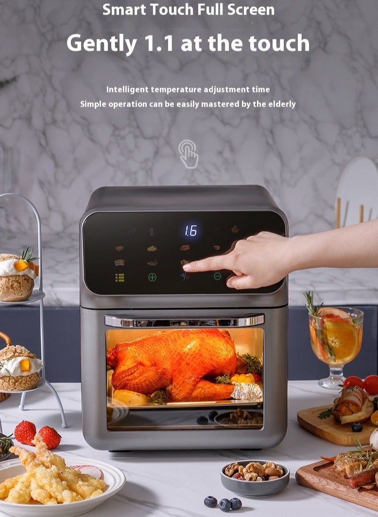 Denx Oil-free healthy air fryer for frying/grilling/baking/baking Capacity 12 liters Power 1350 watts - grey - Image 3