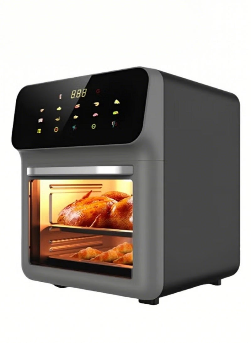 Denx Oil-free healthy air fryer for frying/grilling/baking/baking Capacity 12 liters Power 1350 watts - grey - Image 1