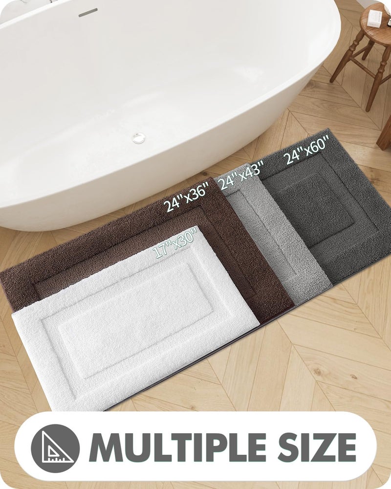 LUMI Bathroom Rugs  24""x36"" Ultra Soft Bath Mats for Bathroom  Absorbent Bath Mat  Microfiber Washable Bath Rug  Non Slip Rubber Backing Shower Rugs for Bathtub  Bathroom Floor  Brown - Image 3