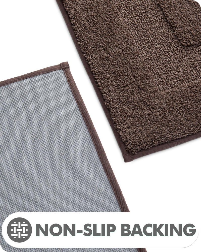 LUMI Bathroom Rugs  24""x36"" Ultra Soft Bath Mats for Bathroom  Absorbent Bath Mat  Microfiber Washable Bath Rug  Non Slip Rubber Backing Shower Rugs for Bathtub  Bathroom Floor  Brown - Image 4