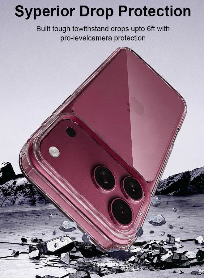 بشكل مختصر حافظة شفافة تمامًا لهاتف iPhone 18 Pro Max، [مقاومة الاصفرار]، ظهر صلب، نحيفة، مقاومة للصدمات، مقاومة للخدش، مناسبة للشحن اللاسلكي - Image 3