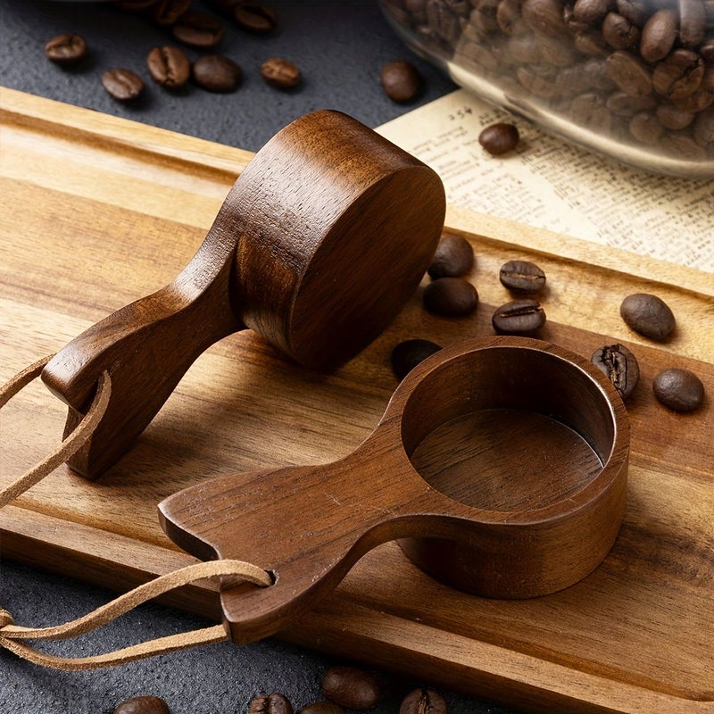 Solid Wood Coffee Measuring Spoon Walnut Short Handle Weighing Spoon - Image 4