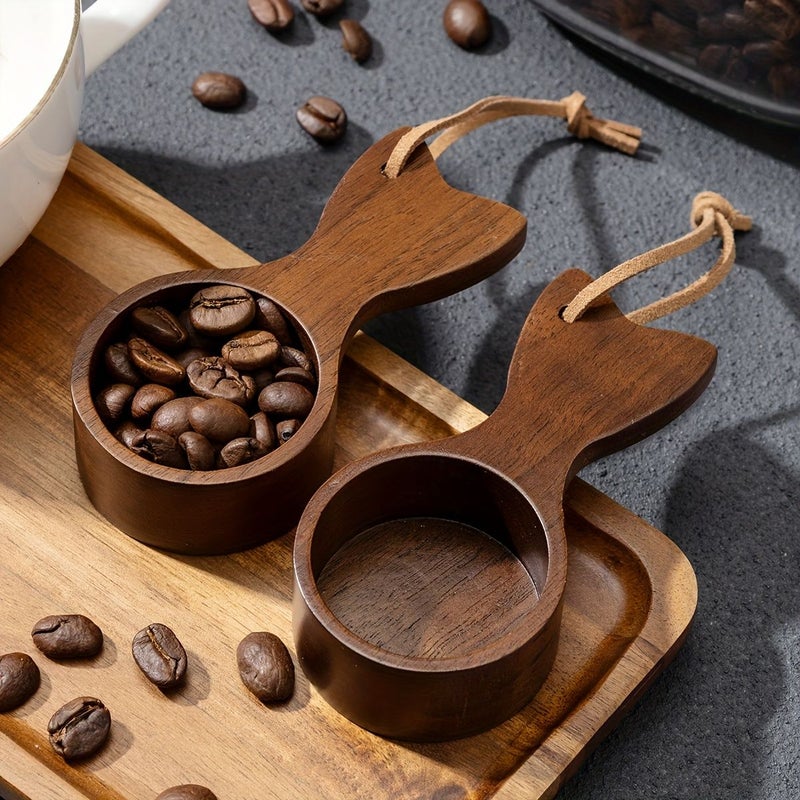 Solid Wood Coffee Measuring Spoon Walnut Short Handle Weighing Spoon - Image 2