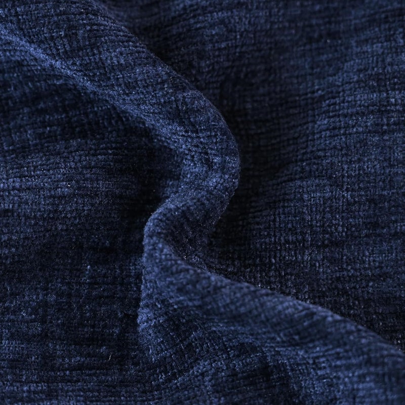 CaliTime Decorative Couch Throw Pillow Covers 20 X 20 Inches Pack of 2 Cozy Chenille Cushion Cases for Sofa Bed Living Room Home Navy Blue - Image 2