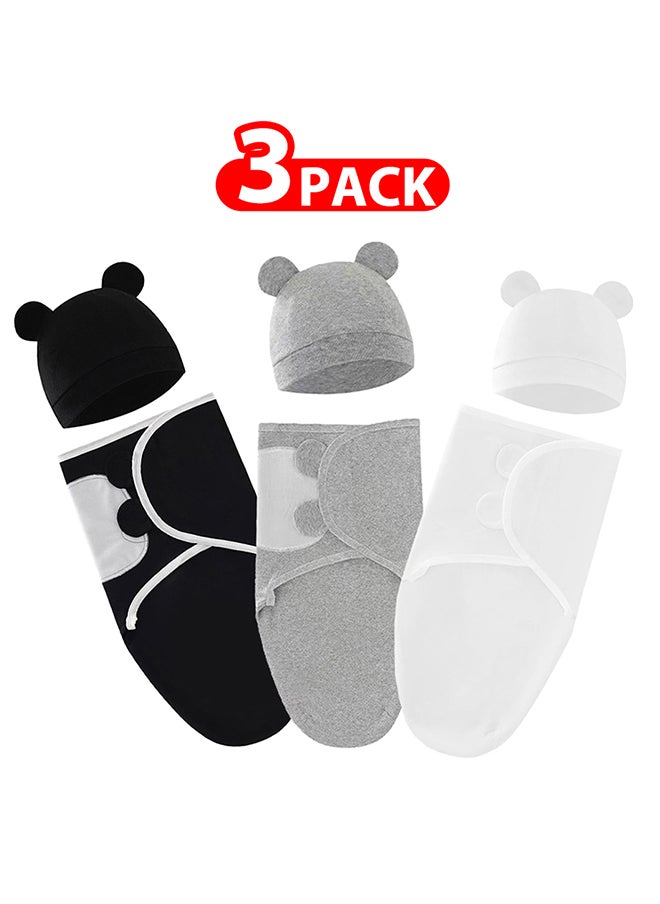 MARGOUN - 3 Pack Of Baby Swaddle Blanket Infant Sleeping Bag Baby Bath Towel Swaddling Wrap Sleep Bags Bedding Accessories Zero Size Multicolour - Image 1