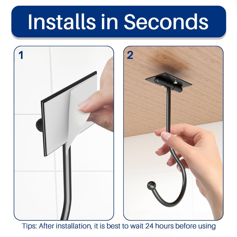 Josmimic Under Cabinet Banana Hook - Magnetic Banana Hook Foldable  Banana Hanger Adhesive  Black - Image 4