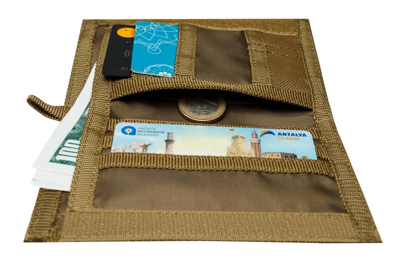 Chameleon Bifold Mens Wallet-Military Tactical Men Wallet- Canvas Thin Front Pocket Travel Bi-Fold Wallet-Best Nylon Travel Pouch (Coyote) - Image 3