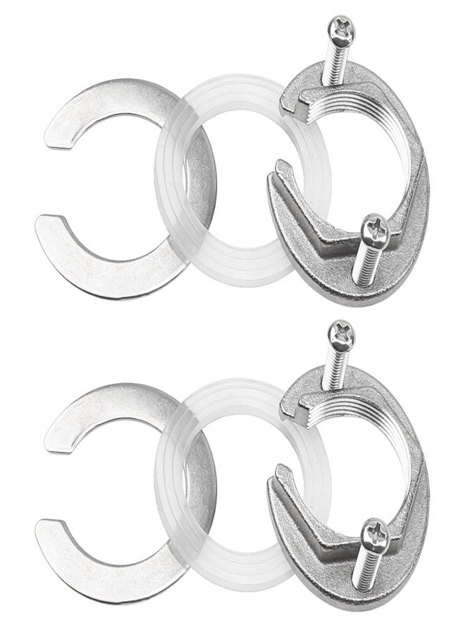Rrina 2Pcs Hot Cold Faucet Fixing Tool Set Lock Nut Prevent Kitchen Bathroom Faucets from loosening (Stainless Steel) - Image 1