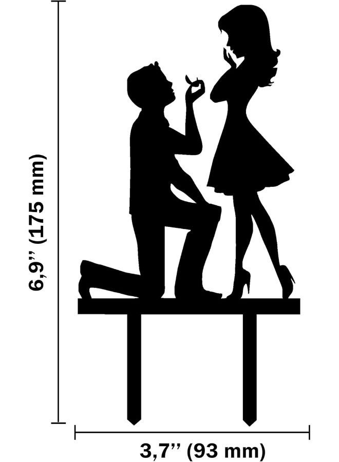 TPGP Cake Topper - Groom Proposing To Bride - Image 2