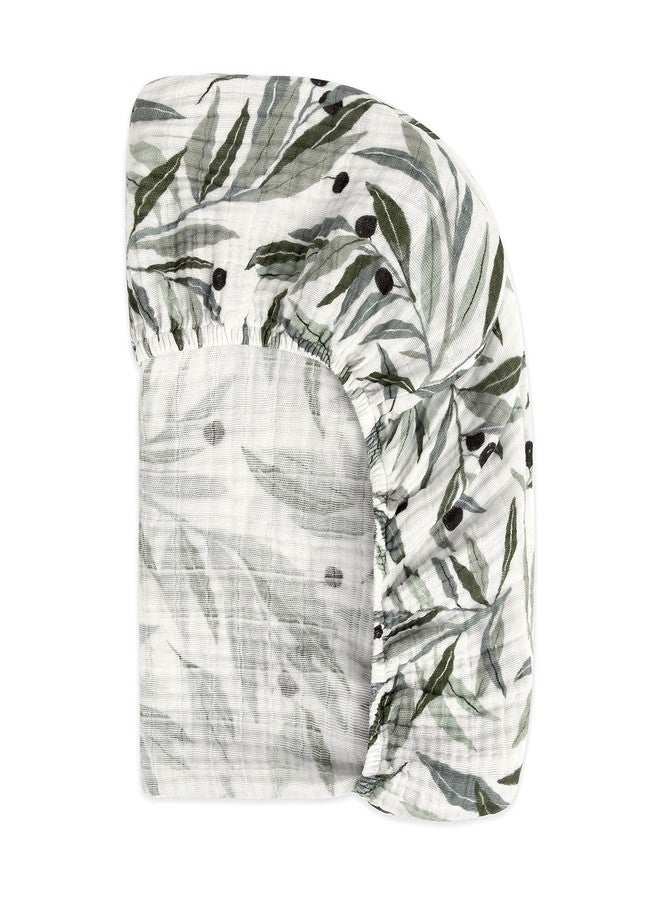 Babyletto 100% Organic Cotton Crib Sheet, GOTS-Certified, Fitted 360°, Ultra-Soft and Breathable Muslin - Olive Branches - Image 5