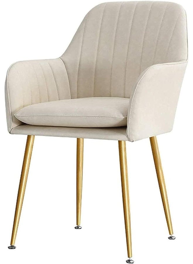 Comfynest كرسي مطبخ مبطن بالفيلفيت مع وسائد سميكة وأرجل معدنية – كرسي مثالي لتناول الطعام وغرفة المعيشة (بيج) - Image 1