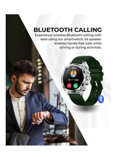 SWISS MILITARY Swiss Military DOM4 Smartwatch 1.43" AMOLED, Bluetooth Calling, Multi Language, Health & Sports Tracking, Wireless Charging, 7 Days Battery, IP67, iOS/Android Compatible, Silver Frame with Blue Strap  - Image 5