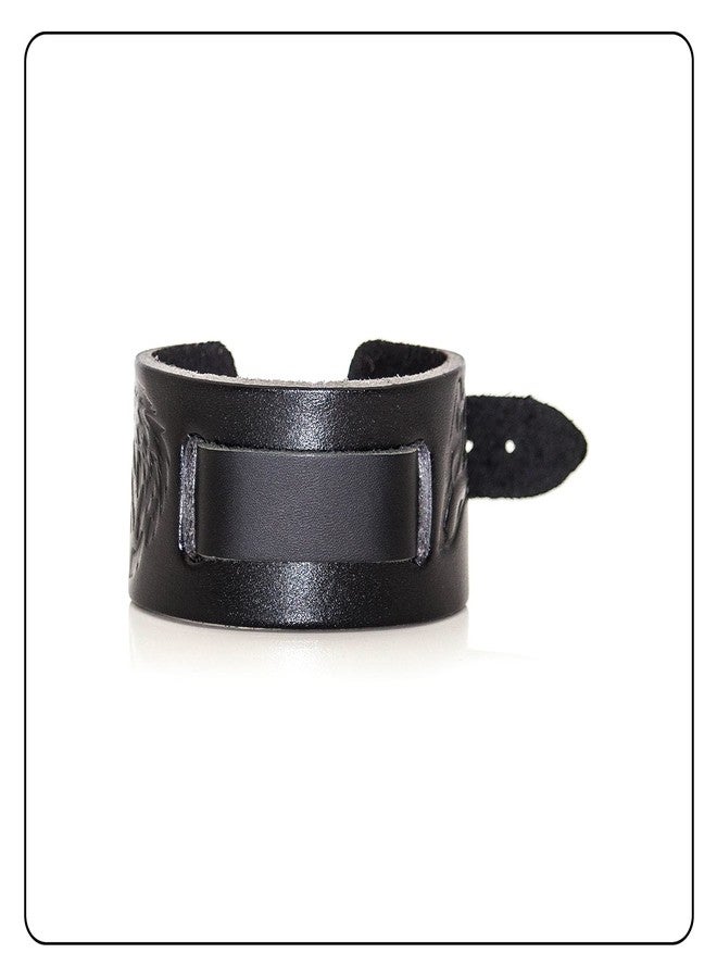 Fusamk Punk Belt Buckle Wristband Wolf Wide Leather Bracelet,7.0-8.0inches - Image 2