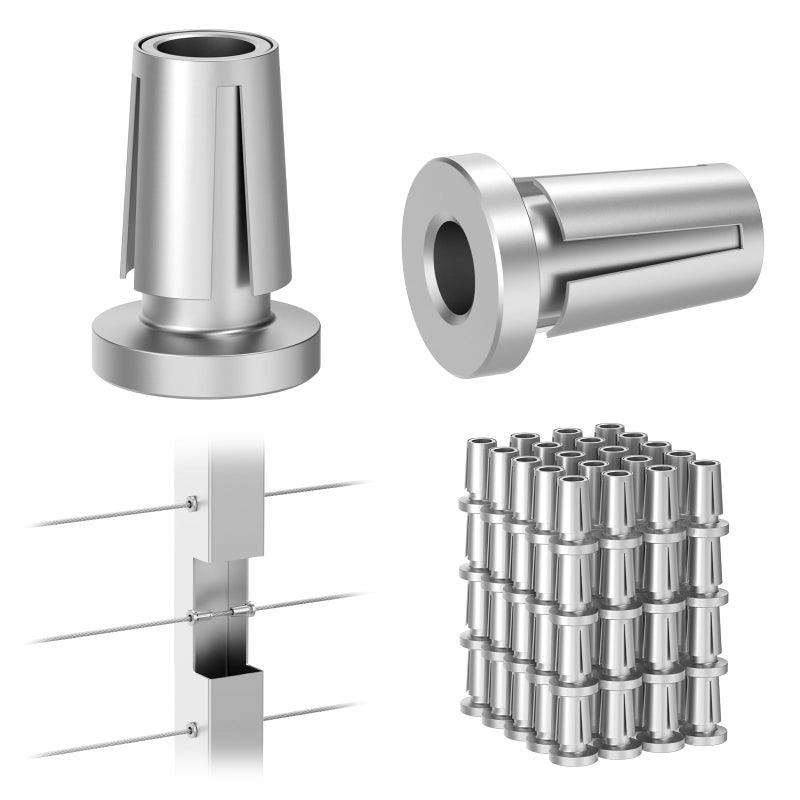 BLIKA Upgraded 80 Pack Stainless Steel Protector Sleeves for 1/8" 5/32" or 3/16" Deck Cable Railing, for Metal Posts, T316 Marine Grade, Cable Railing Protector Sleeves - Image 1